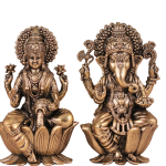 Brass Superfine Ganesh Lakshmi Idols 4 Inch Height - Premium Divine Prosperity Pair | Jaipurio
